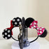 Mouse Ears Headbands for Women, Shiny Bows for Birthday Events, Party Accessories (Rose Pink, 1 Count)