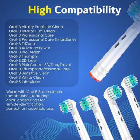 Replacement Toothbrush Heads, Precision Clean Brush Compatible with Oral-B 7000/Pro 1000/9600/5000/3000/8000 (8 Pack),