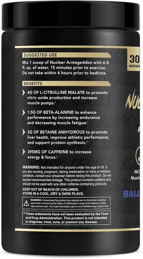 Anabolic Warfare Nuclear Armageddon Pre Workout Powder - Pre-Workout for Men & Women (Ballistic Berry)