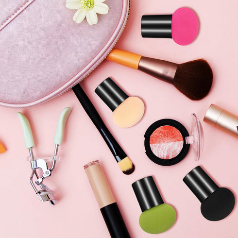 Ipetboom Mushroom Makeup Sponge with Handle, Powder Puff Blender for Makeup Foundation Applicator