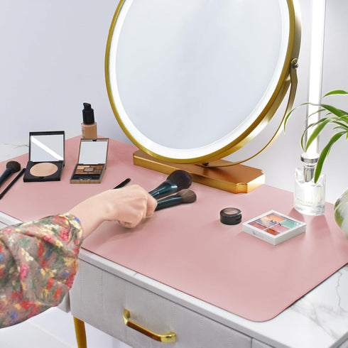 Makeup Mat for Vanity, Dual-Sided Waterproof and Oilproof Desk Mat, Easy to Clean Vanity Makeup Pads