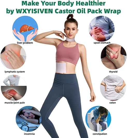 Pack 20 5.9x7.9in(15x20cm)Self-Adhesive Inflammation Waterproof Castor Oil Patches Wrap, Pcs Organic Cotton Patch
