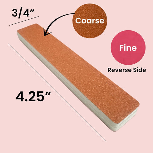 Set of 12 Dual-Sided Nail File Emery Boards, Coarse & Fine Grit with Individual Case for Travel