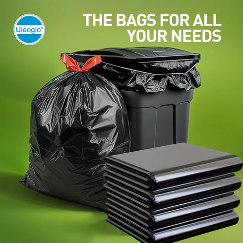 Uieogio 45-50 50 Count 39x46 Inches,100 cm 120 cm Gallon Heavy Duty Trash Bags with Extra Thick, Leak-Proof Contractor
