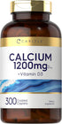 Carlyle Calcium 1200mg with Vitamin D3 - 300 Caplets, Non-GMO & Gluten Free