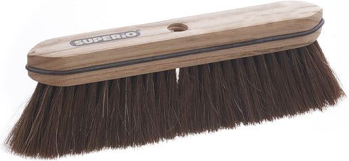 Superio Kitchen and Home Horsehair Broom with Wood Handle, Heavy Duty Household Broom for Dust and Wisp Floors
