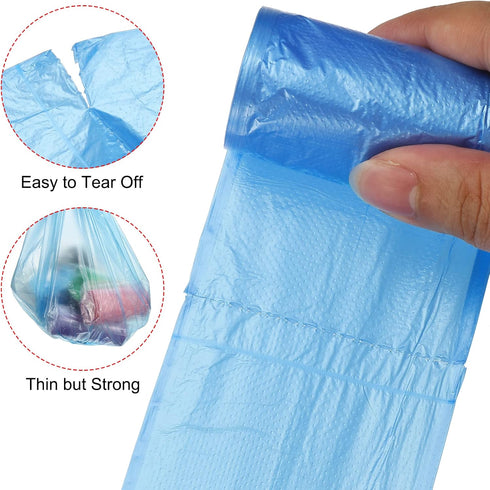 MECCANIXITY Small Trash Bags, 0.5 Gallon Garbage Bags for Desktop Mini Trash Can, Blue, 8 Rolls / 240 Counts