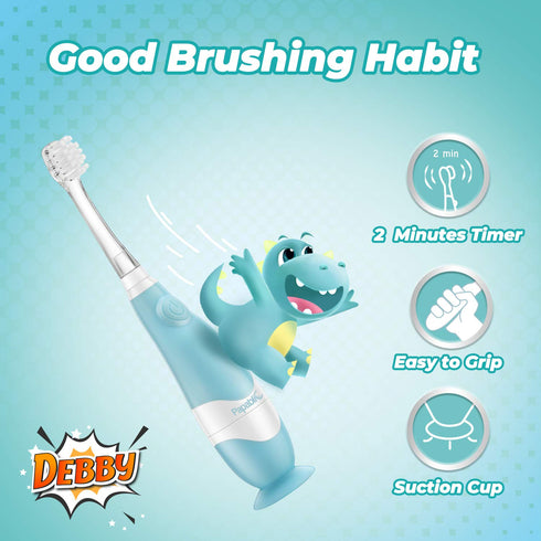 Papablic Baby Toothbrush Teether and Toddler Sonic Electric Toothbrush