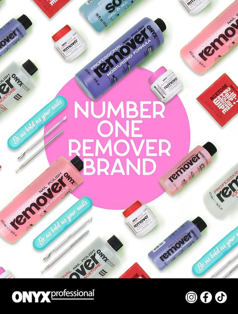 Onyx Professional 100% Pure Acetone Nail Polish Remover Kit, 7 inch Nail File, Maximum-Strength for Gel, Glitter Polish