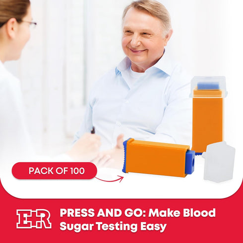 Ever Ready First Aid Safety Pressure Activated Lancets, Sterile Push Lancets for Blood Sugar Testing