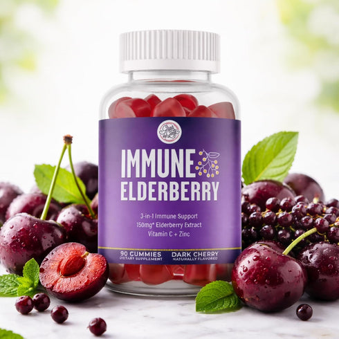 Immunity Gummies 45 Grab The Gold | Elderberry Flavor with Vitamin C & Zinc | Cold & Flu Support, Vegan, Gluten-Free |