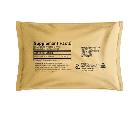 Pure Original Ingredients Hyaluronic Acid (2oz) - Water Soluble Fine Powder