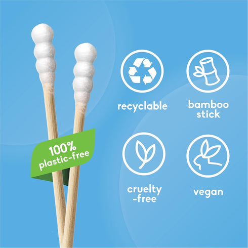 The Humble Co. Bamboo Cotton Swabs (600 count) - Cotton Buds for Ears, Makeup, and Cleaning