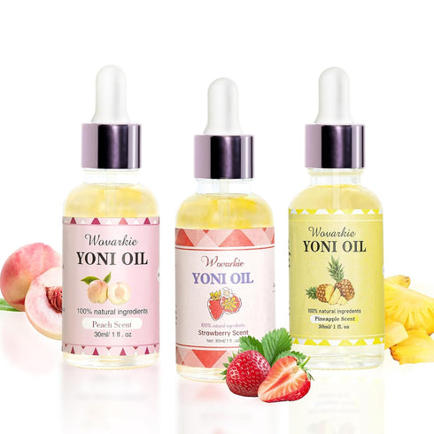 Wovarkie 3PCS Yoni Oil for Women pH Balance, Feminine Deodorant Vaginal Moisturizer, Feminine