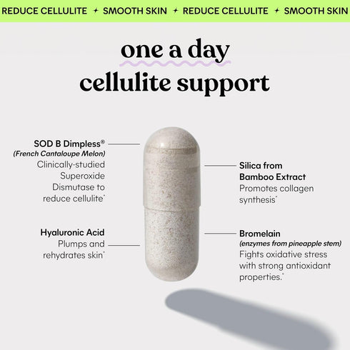 Lemme Smooth Anti Cellulite Capsules for Women, Reduce Cellulite & Crepey Skin - 30 ct (1 Month Supply)