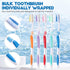 150 Pieces Individually Wrapped Toothbrushes, Manual Disposable Travel Toothbrush, Medium Soft Bristle, Multi Color