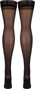 Truform Sheer Compression Stockings, 8-15 mmHg, Women's Thigh High Length, 20 Denier, Black, X-Large