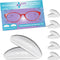 GMS Optical Anti-Slip Adhesive Contoured Silicone Eyeglass Nose Pads, 1.3mm Ultra-Thin, 5 Pair (Clear)