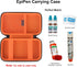 EpiPen Carrying Case, Travel Medicine Kit for 2 Epi Pens, Asthma Inhaler, Allergy Meds Organizer Bag, Black+Orange