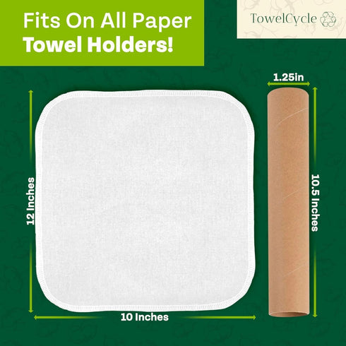 Reusable Paper Towels (24 Pack) - 100% Cotton Hand Towels for Kitchen, Zero Waste Cleaning Cloths