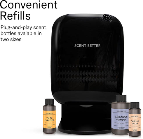 Scent Better Pro - Smart Bluetooth Essential Oil Diffuser for Home, Hotel, Spa, Office, Waterless - Includes Free Linen
