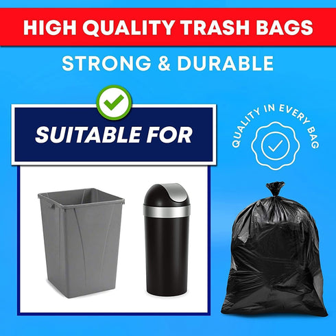 LONGOMA 33 110 Count 1.7 32" 40" 30 31 32 Commercial Gallon Trash Bags, Heavy Duty Garbage Bags MIL, x Large Black Can