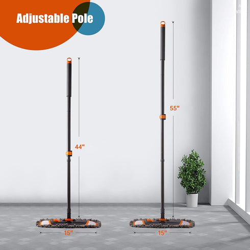 Mops for Floor Cleaning, 3 Washable Mop Pads, Extendable 55” Long Handle, Multifunction Dust Mop for Hardwood, Tile