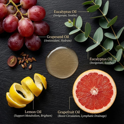 Lymphatic Drainage Massage Oil with Frankincense Essential Oil, Natural Anti Cellulite Body Oil for Massage Therapy