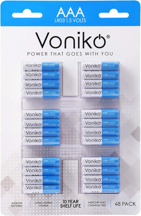 Voniko Premium Grade AAA Batteries, 48 Pack, Ultra Long-Lasting, Leakproof 1.5v
