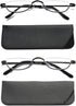 Viseng 2 Pairs Half Frame Reading Glasses, Slim Half Moon Lens Readers for Women Men, Metal Semi Rimless +2.0