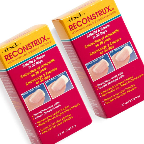 IBD Reconstrux Nail Repair Treatment - Nail Strengthener for Weak & Damaged Nails, 0.125 fl oz, 2 Pack