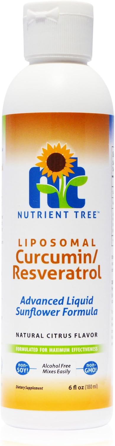 Liposomal Curcumin (Turmeric) and Resveratrol, Powerful Antioxidants, Alcohol-Free, Non-GMO, No Soy or Gluten