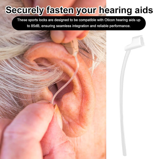 Sinbana 10pcs 85dB Sports Lock for Oticon Hearing Aids, Secure Retention Tail Fixing Lock Replacement for Oticon