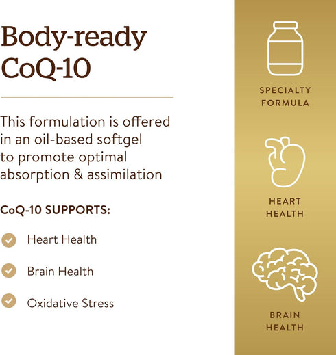 Solgar Megasorb CoQ-10 100 mg, 90 Softgels, Supports Heart Function & Healthy Aging, Non-GMO, Gluten Free