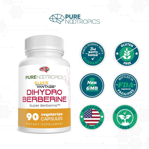 Dihydroberberine (GlucoVantage) 100 mg - 90 Capsules, Super Berberine Supplement
