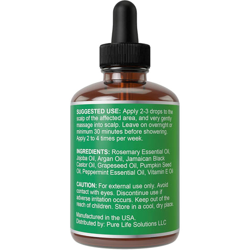 Rosemary Oil for Hair Growth - Topical Treatment for Hair Loss Prevention with Jojoba & Jamaican Black Castor, 1 oz