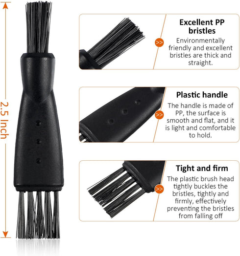 Patelai 20 Pieces Shaver Brush Razor Cleaning Brush Electric Double Sided Trimmer Shaver Brush Cleaner Set Nylon Bristles PP Handle
