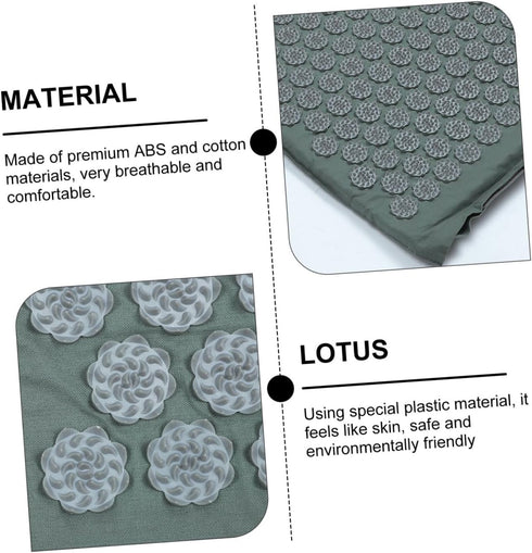 Set 2pcs Acupressure Massage Mat and Acupuncture Therapy Pillow with Non-Slip Yoga Mat Surface for Back and Neck
