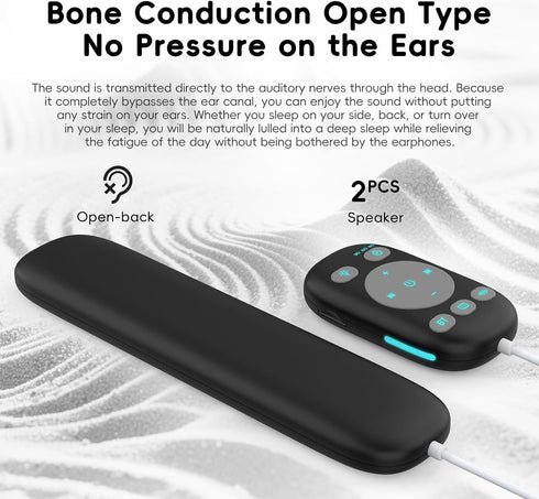 Under-Pillow Bone Conduction Sleep Speaker, Under-Pillow White Noise Sound Machine with Sleep Timer, TF Card Compatible