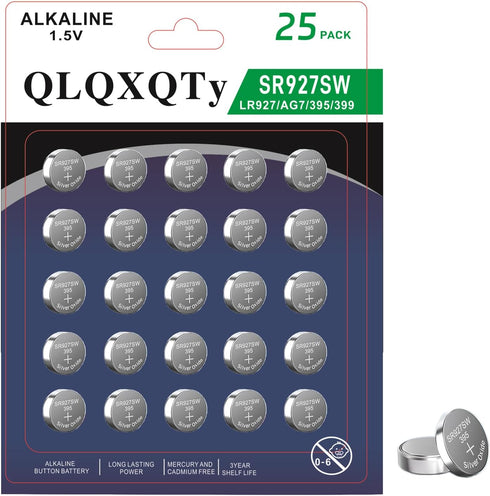 QLQXQTy 25PACK SR927SW 395/399 LR927 AG7 1.55V Silver Oxide Button Battery