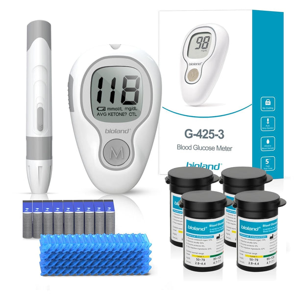 G-425-3 Blood Glucose Monitor Kit - 100 Test Strips, Lancets, and Blood Sugar Monitor for Home Use