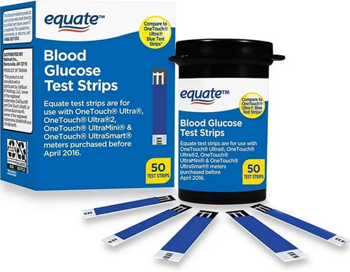 Blood Glucose Test Strips - 50 Count for Glucose Monitor Kit, Compatible with OneTouch Meters, Reliable Readings