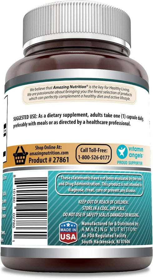 Amazing Formulas PABA Supplement | 500 Mg Per Serving | 100 Capsules | Non-GMO | Gluten-Free | Made in USA