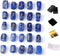 TGS Gems RN001 Lapis Lazuli Rune Stones Set, Engraved Pagan Lettering with Instruction Booklet
