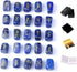 TGS Gems RN001 Lapis Lazuli Rune Stones Set, Engraved Pagan Lettering with Instruction Booklet