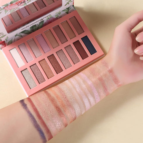 Vegan Nude Eyeshadow Palette, 16 Shades, High Pigmented Long Lasting Shimmer