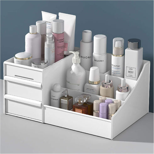 Large Makeup Capacity Cosmetic Storage Box, Skin Care Organizer for Jewelry, Makeup, Brushes, Lipsticks, Nail Polish,