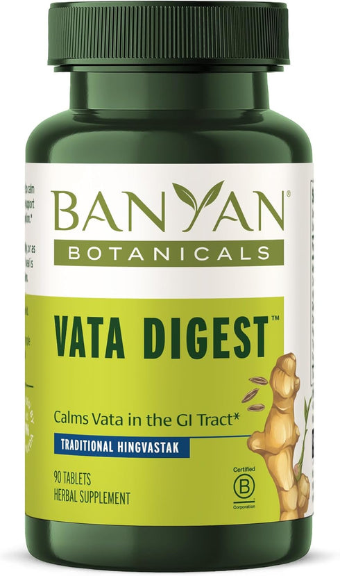 Banyan Botanicals Vata Digest, Organic Digestion Supplement, 90 Tablets, Non-GMO, Vegan, Warming & Balancing