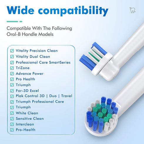 Pack 16 7000, 1000, 9600, 500, 3000, 8000 Replacement Toothbrush Heads Compatible with Oral-B Braun, of Professional