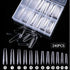 LoveOurHome XL Coffin Acrylic Nail Tips - 240pc Ballerina Shaped Full Cover Artificial Fingernails for Nail Extension